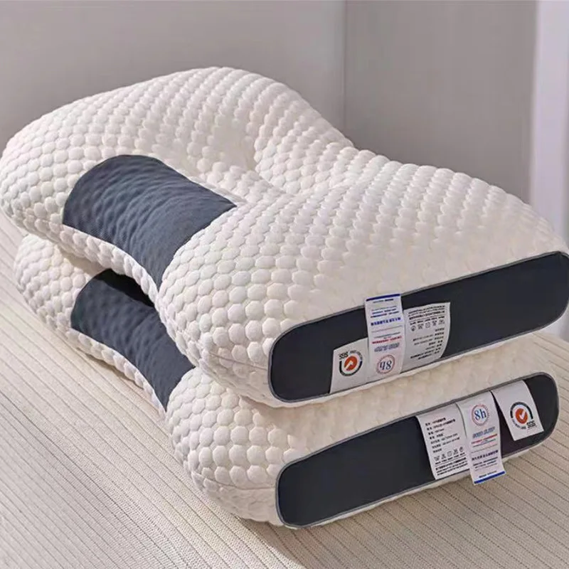 3D Knitted Cotton Pillow - Massage Pillow for Neck Relief