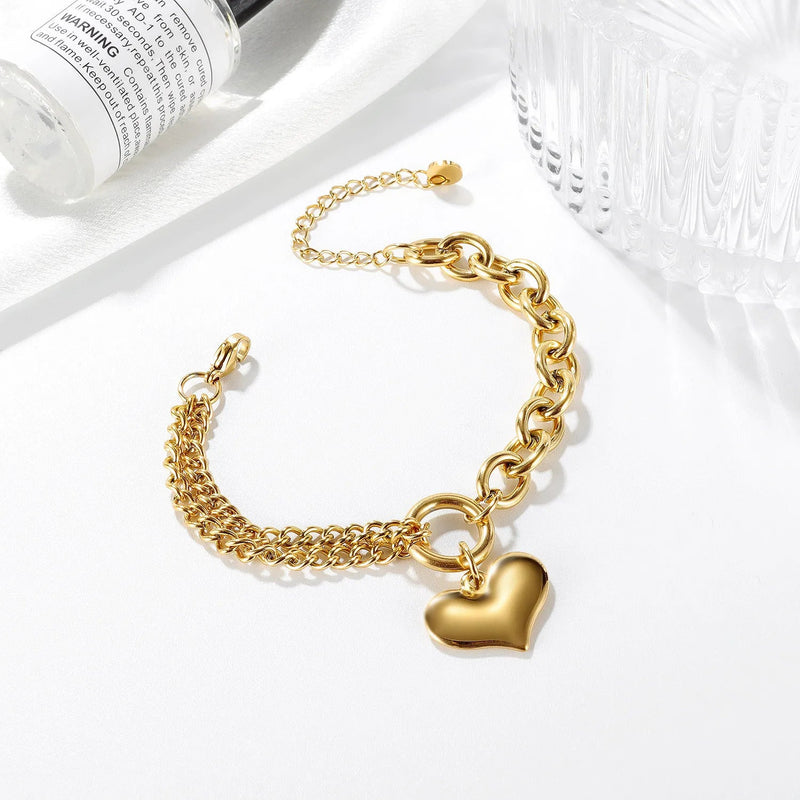 Heart bracelet for women - Ladies' heart charm bracelet