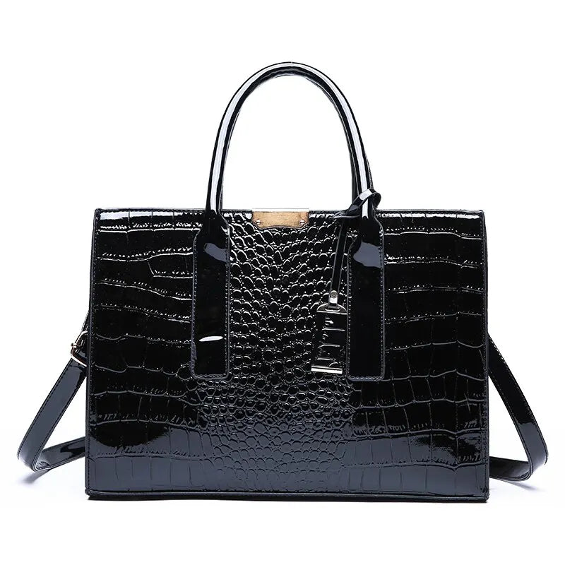 Women's croc print purse - Faux crocodile leather bag