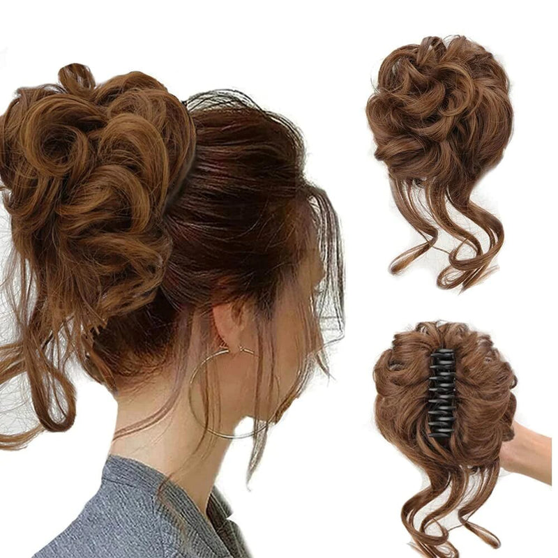 Curly Hair Bun Piece Synthetic Wig-Messy Bun Hair Piece