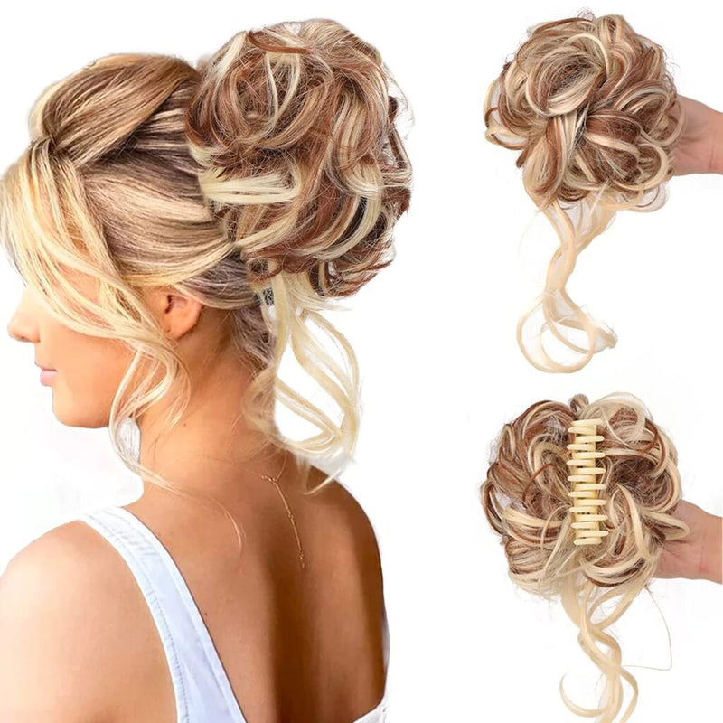 Curly Hair Bun Piece Synthetic Wig-Messy Bun Hair Piece