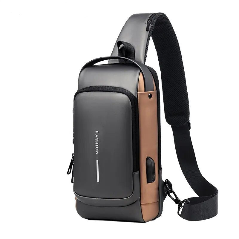 Men's Crossbody Chest Bag-Anti-Theft Bag USB